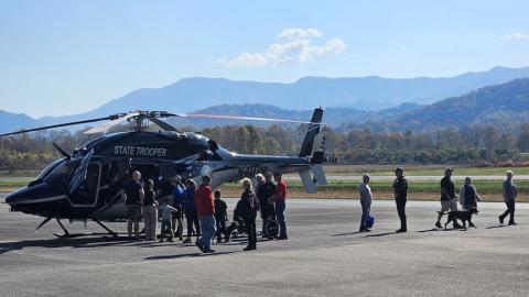 The October 2024 Welcome Home Veterans event included the N.C. State Troopers Association with one of their fleet’s helicopters, a Bell 429 acquired in early 2023 that is used in swift rescue situations as well as to provide aviation support.