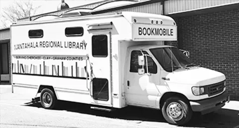 The current model of the Nantahala Regional Library’s Bookmobile. It still rolls, serving western North Carolina.