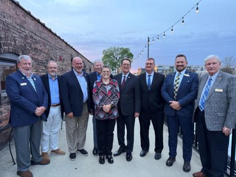 State Sen. Kevin Corbin (R-Franklin) met with mayors and town board members from Maggie Valley, Clyde and Murphy (Mayor Tim Radford is at Corbin's right, third from left) to discuss local priorities and community needs.