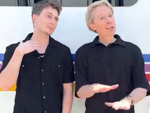 Braden Rumfelt with his duet partner and "American Idol" alum Clay Aiken (right).
