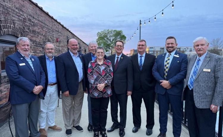 State Sen. Kevin Corbin (R-Franklin) met with mayors and town board members from Maggie Valley, Clyde and Murphy (Mayor Tim Radford is at Corbin's right, third from left) to discuss local priorities and community needs.