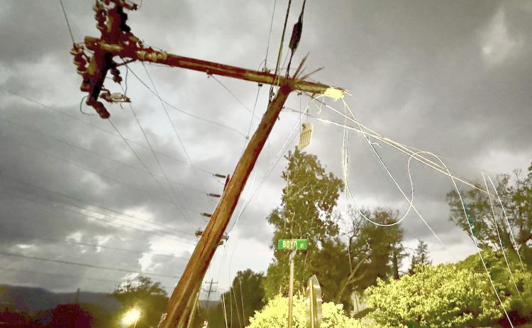 Storm damage in Andrews.