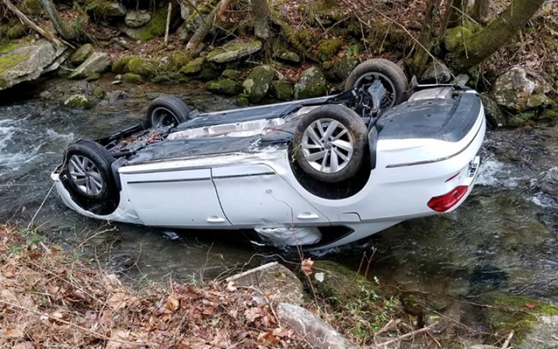 Jason William Burrell crashed a car into Junaluska Creek during a high-speed chase on Jan. 22. Photo by Cherokee County Sheriff’s Office 