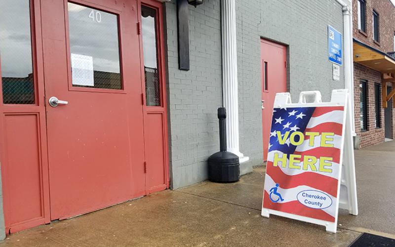 The Cherokee County Board of Elections in downtown Murphy is the only one-stop early voting location in the county. Photo by Samantha Sinclair