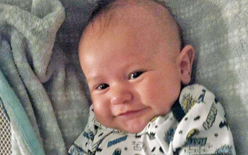 Local baby Maddox Nelson is all smiles despite having a rare birth defect called hypospadias.