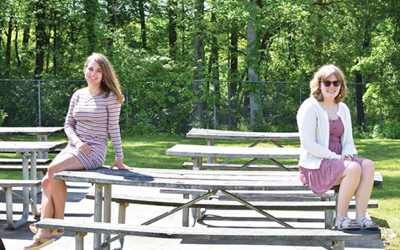 Erin Manuel (left) and Lindsay Mays are the top two students at Tri-County Early College High School for the 2019-20 year. Photo by Samantha Sinclair