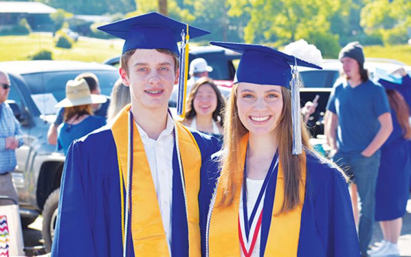 Spencer Guess and Gracie Ledford were the top two students at Hiwassee Dam School in the Class of 2020.