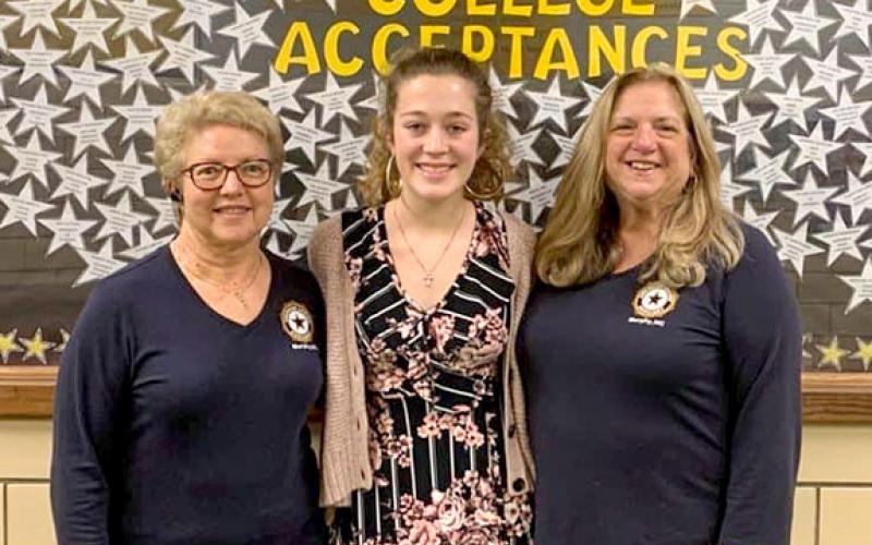 Chloe Decker got to participate in the virtual version of Tar Heel Girls State thanks to local American Legion Auxiliary leaders, including vice president Sally Schweitzer (left) and President Stephanie Bailey. She plans to attend Tar Heel Girls State in person next summer.
