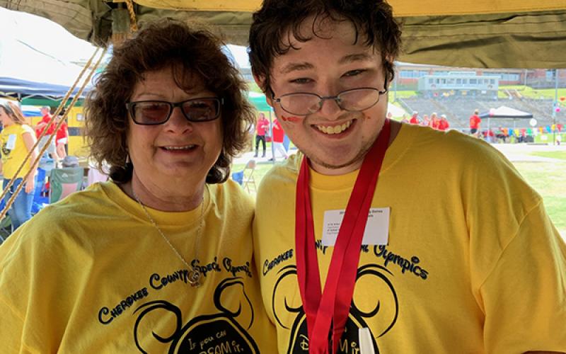 Cherokee County Special Olympics coordinator Susanne Parker (left) was named the Special Olympics North Carolina Coordinator of the Year for her hard work and dedication in supporting and working with intellectually disabled individuals. 