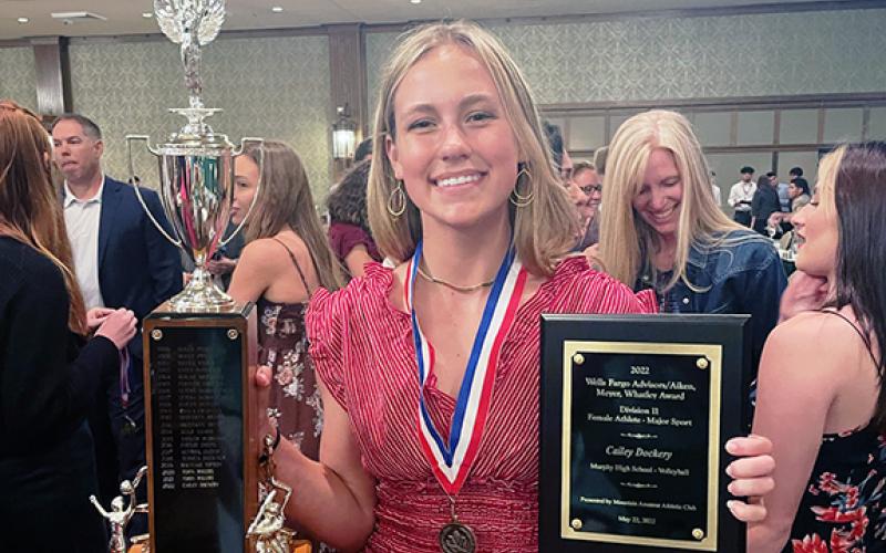Murphy High School’s Cailey Dockery took home an Athlete of the Year award during the 60th annual WNC Awards Banquet at the Omni Grove Park in Asheville on May 22.