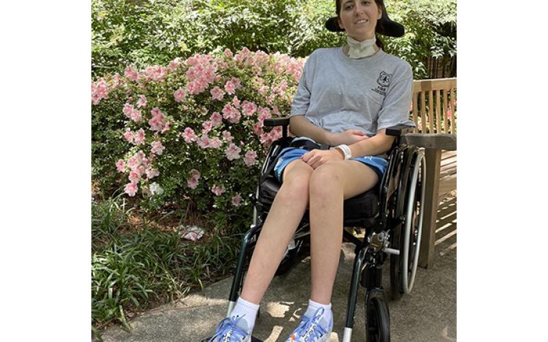 Makenna Cook enjoys spending time outside during her recovery and rehabilitation at the Shepherd Center in Atlanta.