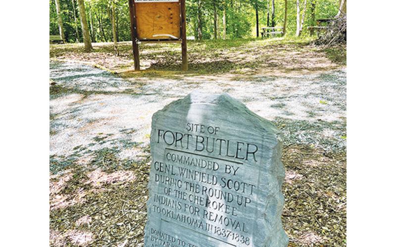 Randy Foster/editor@cherokeescout.com Mountain Men from Shepherd of the Mountains Church in Murphy spent around 200 hours over one year renovating the site of Fort Butler, a former U.S. Army post that was part of the Trail of Tears period in the 1830s.