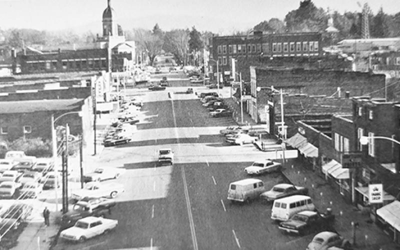A view of Tennessee and Peachtree streets in Murphy taken from a Murphy High School annual in the time this column is set.