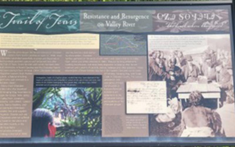 A historical marker at the U.S. 74 rest area in Andrews commemorates the Welch’s efforts to resist the Cherokee Removal.