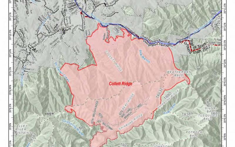 Map of Collett Ridge Fire, Nov. 12, 2023.