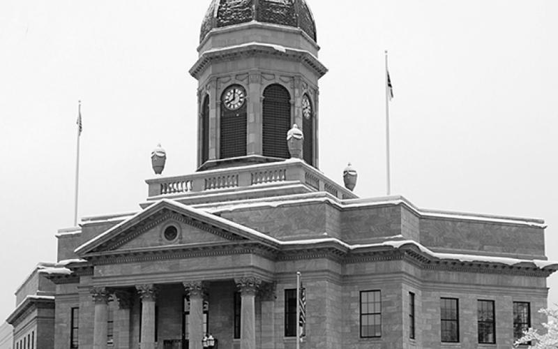 Bruce Voyles/Cherokee Scout At a cost of $256,000 in 1927, the current Cherokee County courthouse is listed on the National Register of Historic Places, shown here with a frosting of snow.