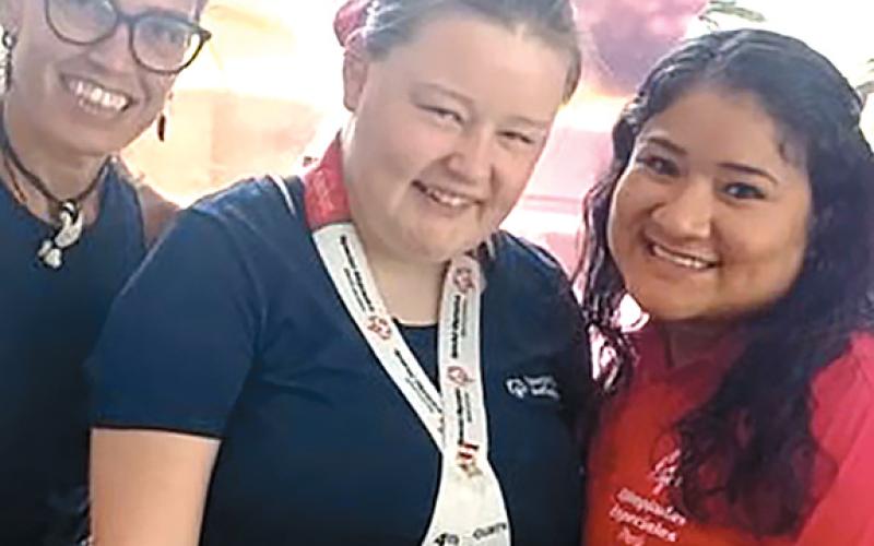 Lana Foster has competed in Special Olympics since she was in pre-kindergarten. The 21-year-old competes in basketball, bocce, equestrian, cheer, and track and field. She is adding bowling, cycling and alpine skiing this year.