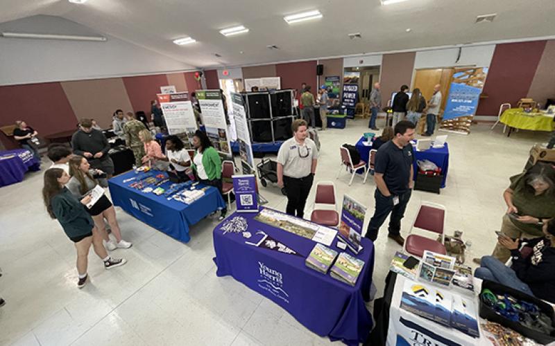 Randy Foster/editor@cherokeescout.com More than 30 private sector businesses, government offices, law enforcement and military recruiters participated Thursday in a career day for Cherokee County’s career and technical education students.
