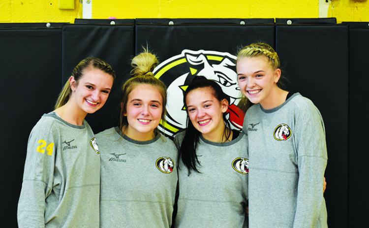 Murphy volleyball seniors (from left) Madison Worley, Allison Wells, Trinity Garrett and Hailey Bowman helped Murphy claim a share of its third-straight SMC title this season.