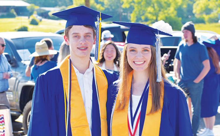 Spencer Guess and Gracie Ledford were the top two students at Hiwassee Dam School in the Class of 2020.