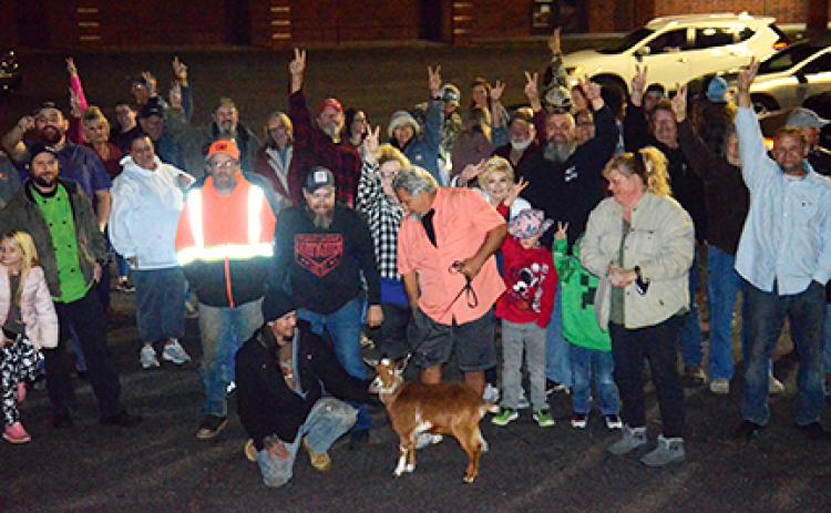 More than 100 people participated in a peaceful protest in Andrews to condemn the curfew imposed by Gov. Roy Cooper on Dec. 11. Photo by Penny Ray