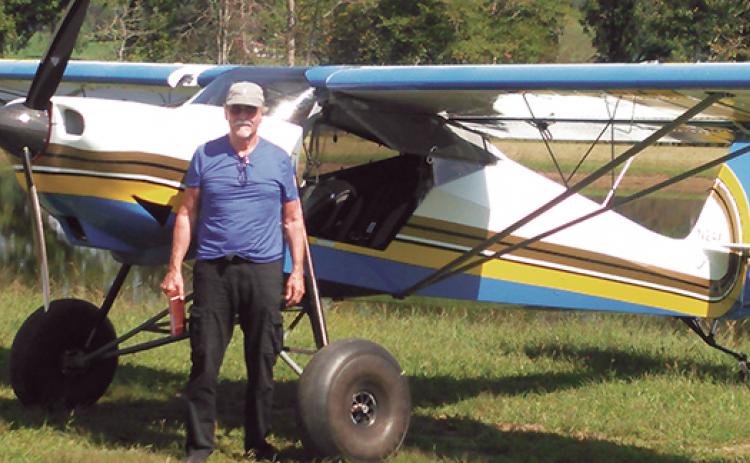 James Brolin, actor and producer who starred in The Amityville Horror and Westworld, in front of his plane built by Billy Payne of Brasstown, owner of Plane Fun. 
