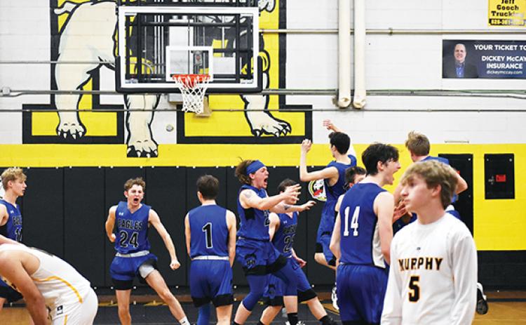 The Eagles were ecstatic after pulling off a wild comeback at Murphy on Jan. 27.
