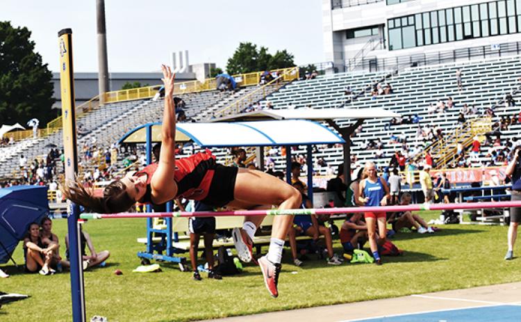 Andrews senior Mackenzie Stalcup placed sixth in the high jump in her final high school athletics competition
