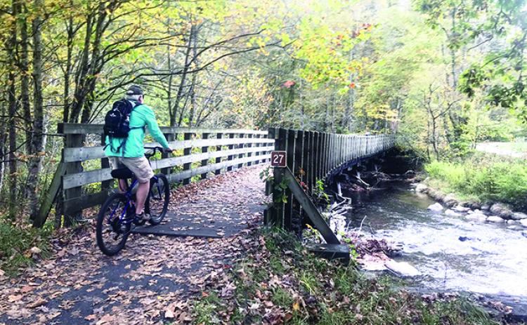 David Vanderlaan of Murphy enjoys cycling on the Virginia Creeper Trail, dreaming of the day Cherokee County will have its own 14-mile, world-class trail from Andrews to Murphy for folks to enjoy for generations to come.