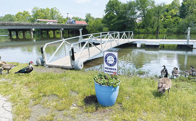 Randy Foster/editor@cherokeescout.com The Freedom Boat Club has installed a floating boat dock at the Tennessee Valley Authority boat ramp facility off of Hiwassee Street in downtown Murphy.