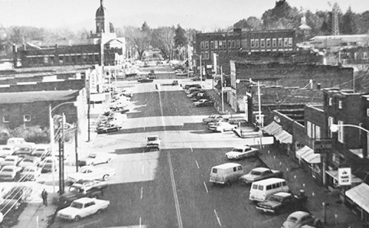 A view of Tennessee and Peachtree streets in Murphy taken from a Murphy High School annual in the time this column is set.