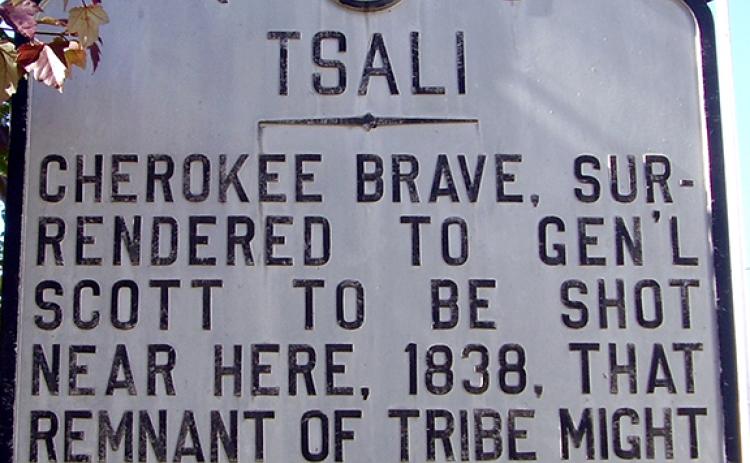 The original Tsali legend historical marker differs significantly in what the marker says today, which accurately states the Tsali story but did inspire the drama Unto These Hills.