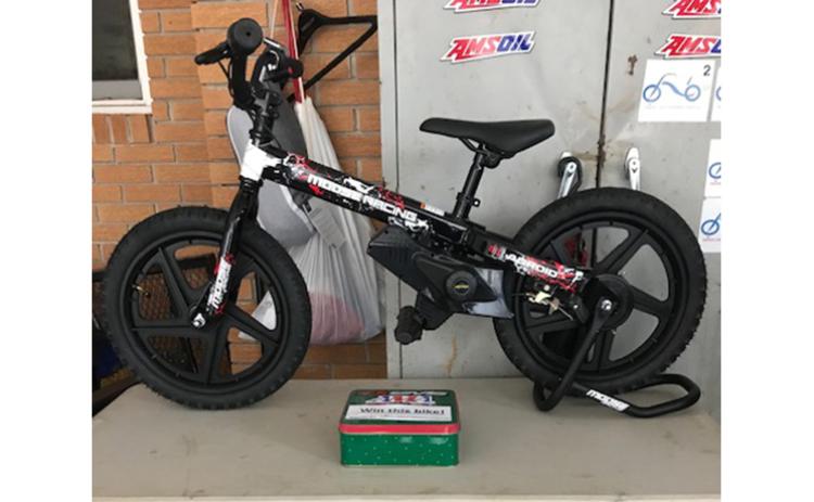 The Pediatric Cancer Treatment Foundation is selling tickets to win a Moose Racing 16-inch electric kids bike.