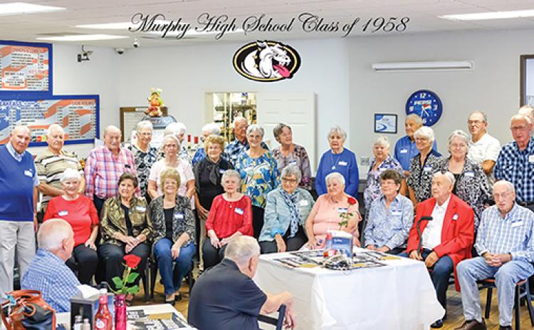 Photos by Sam Jokich/Staff Correspondent  The Murphy High School Class of 1958 gathered for their 65th class reunion at Main Street USA on Sept. 29.