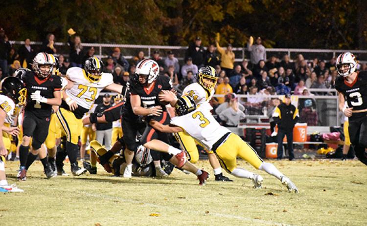 Photos by Matthew Osborne/CNI News Service Hunter Stalcup (left photo) took Murphy’s first play of the game 80 yards and into the end zone to put Murphy up early. Meanwhile, Dalton Rose (right photo) rushed for a total of 144 yards for Andrews on Friday night.