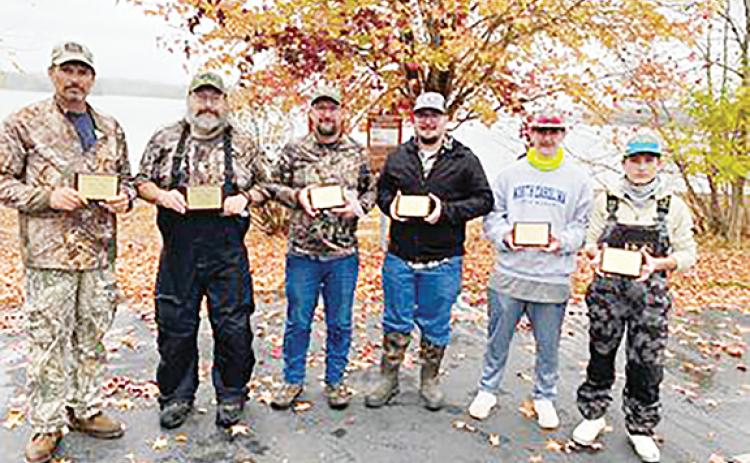 The Andrews wrestling team held a benefit fishing tournament on Nov. 11. First place went to Ethan Sutton and Robbie Barter, second place to Benny and Bronson Kirby, and third place to Mitch Kirby and Tony Lands. The biggest fish was caught by Bronson. The tournament, which raised $851 for the wrestling team, was organized by Michael Carter, with plaques and prizes provided by Greg Boehm and Team Industries in Marble. Rex Cable is the team’s coach.