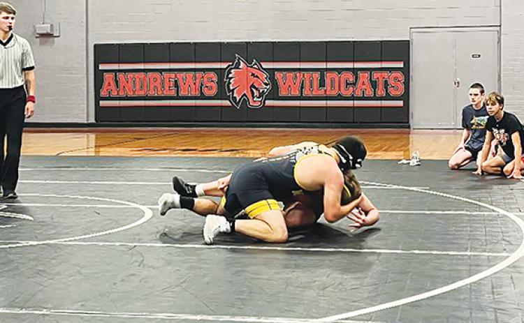 The Murphy wrestling team went on the road to defeat Cherokee County rival Andrews 48-18 on Dec. 12.