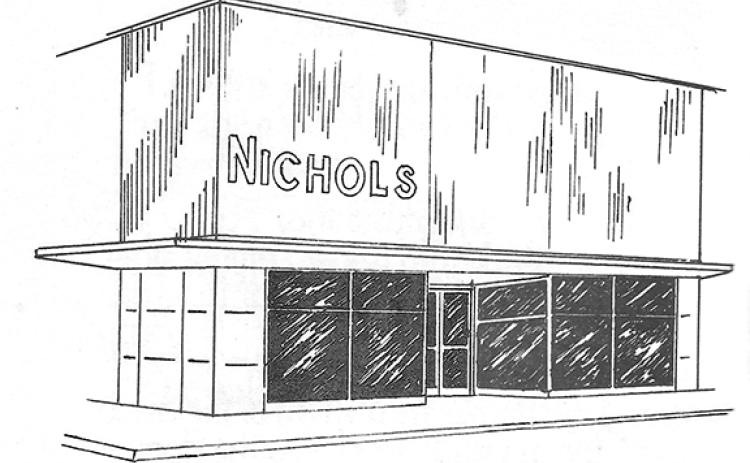 Nichols Department Store was located on the corner of Locust and Main Streets in Andrews, and was similar to Belks, with a little bit of everything from baby shoes to lineman’s boots. Lee Burris (Teddy) Nichols opened the store in 1927, then in 1957 Lee B. Nichols Jr. came home to take over the family business, and in 1977 Lee Nchols III joined his father in the family business. After serving the public for more than 50 years, the store closed in 1980.