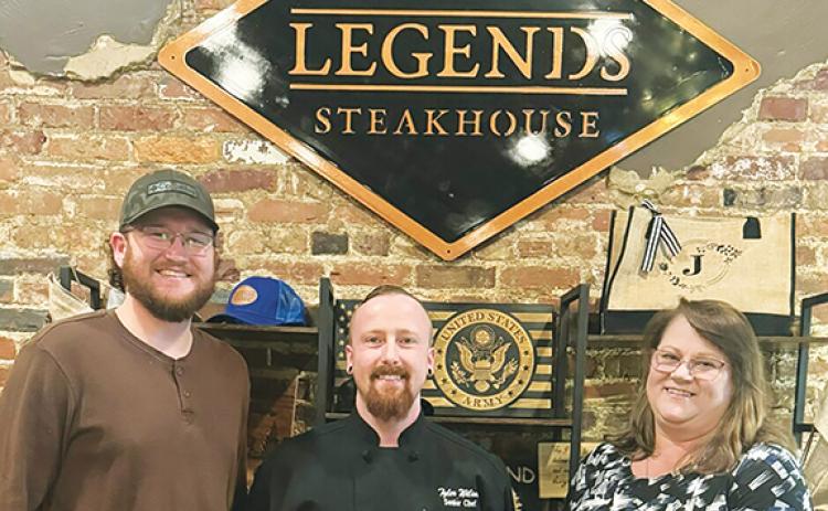 Much has gone into Legends Steakhouse in Murphy making the dining establishment what it is today. From left are owner Cody Allen, Executive Chef Tyler Wilson and owner Selina Jones. 