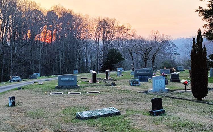 Donald Hale/Contributing Photographer These images of a beautiful day were captured right before the official start of spring at the top of the cemetery by Moore House Ministries in Murphy.