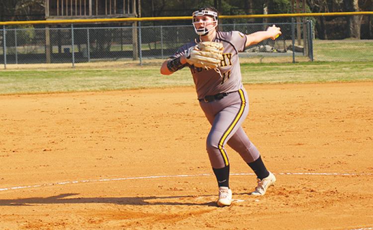 J.R. Carroll/Staff Correspondent Paisley Johnson pitched the Lady Bulldogs to two wins over Cherokee last week.