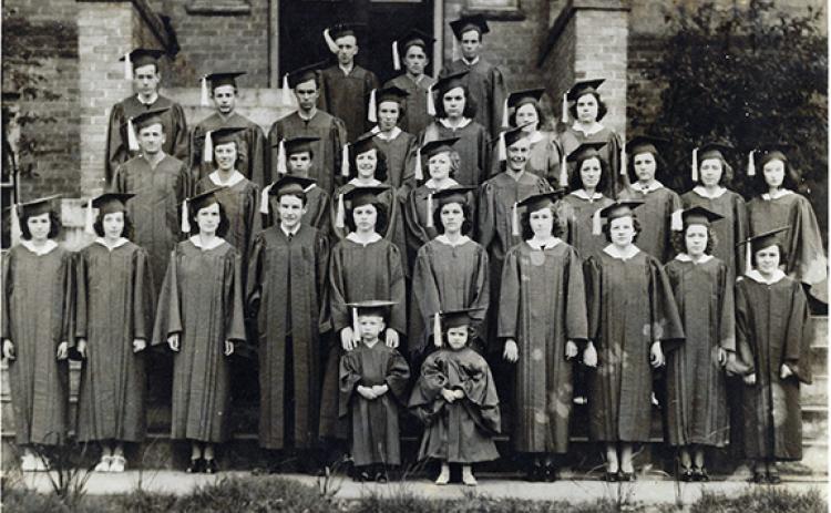 The Andrews High School Class of 1939 graduated when Isham Barney Hudson was the superintendent. The valedictorian was Wray Birchfield (fourth from left on the front row). A few of the other students included Marvin Pullium, Roy Tatham, Joe McKeldrey, Jerry Stover, Aileen Stover, Mary Matheson Collins, Hilda Matheson and Bessie Newman.  